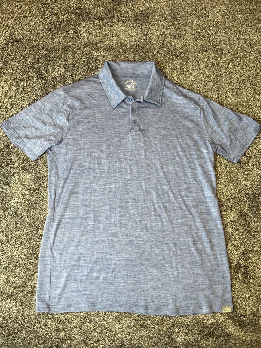 Merino.Tech 100% Superfine Merino Wool Polo Shirt Blue XXL